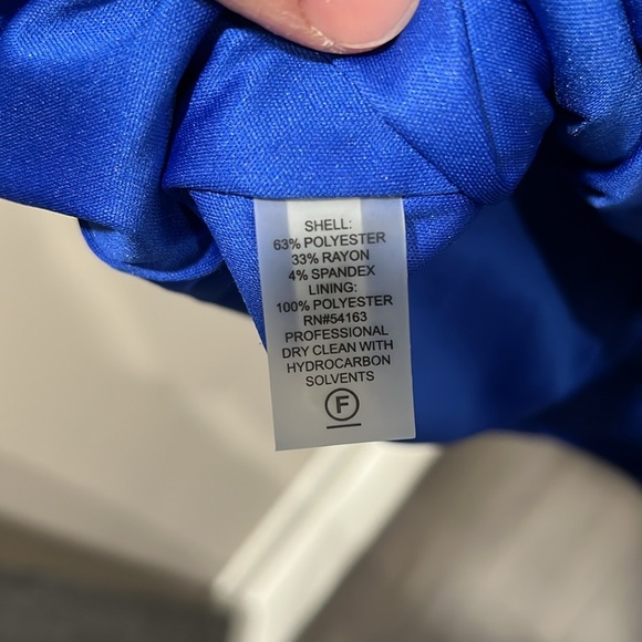 Calvin Klein Womens Size 2 Sheath Cocktail Dress Royal Blue Knee-Length Stretch - Picture 3 of 4